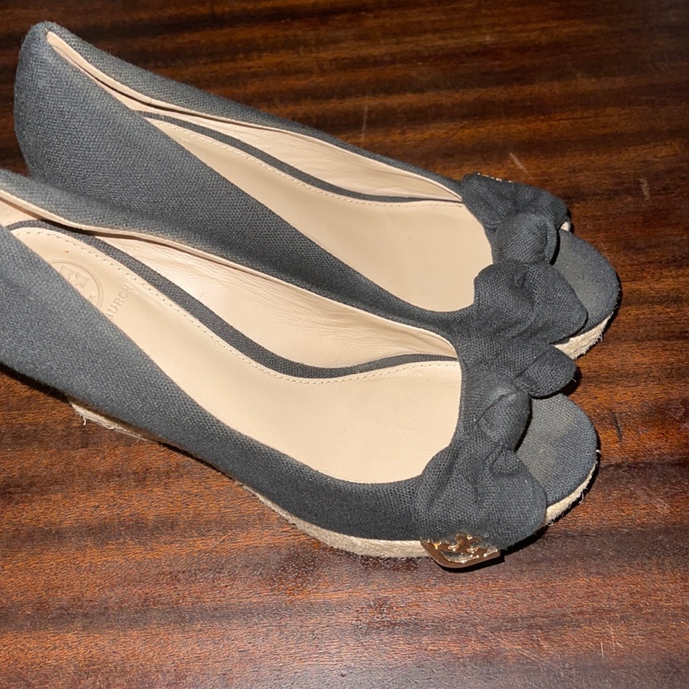 COPY - Black Canvas Jackie Bow Espadrille Wedge